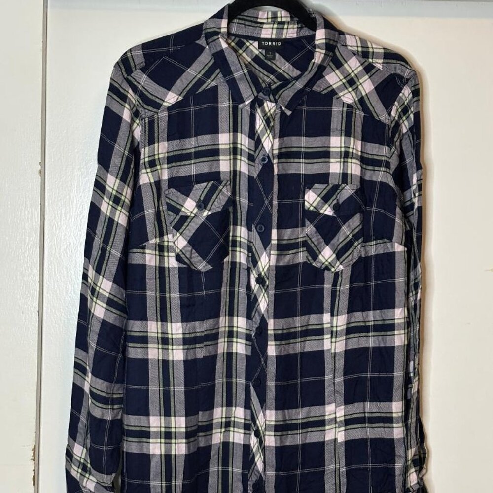 Torrid Plaid- Button Up Long Sleeve